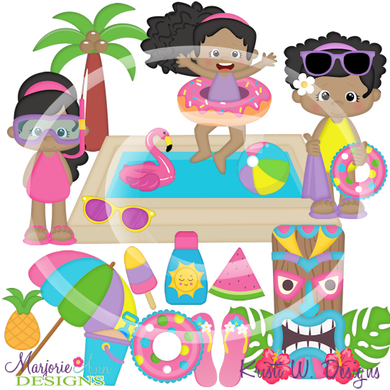 Backyard Beach Party-Girls-African American SVG Cutting Files - Click Image to Close